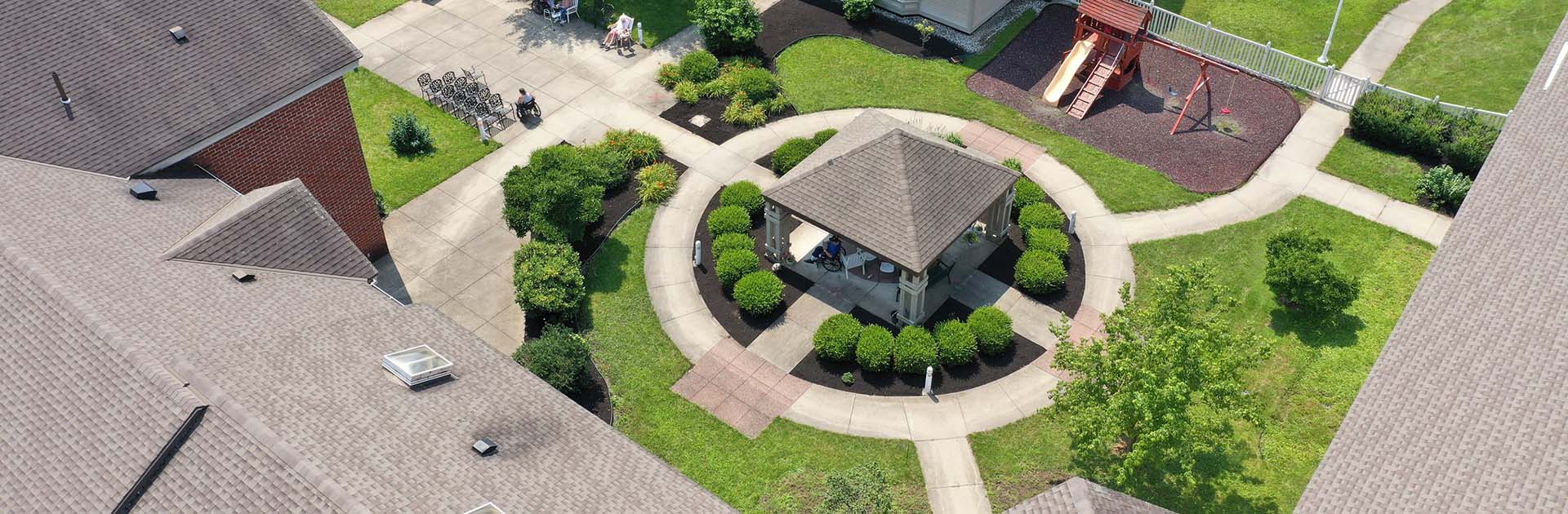 Seasons East landscaping aerial view