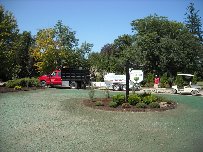Commercial hydroseeding and landscape installation