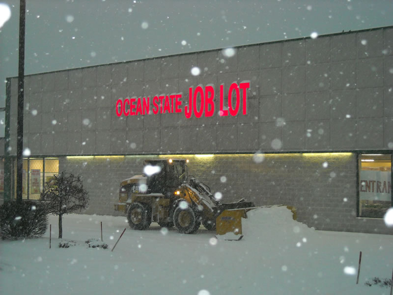 Commercial property snow plowing